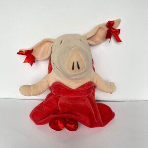 Olivia The Pig Plush Tote Bag Toy Ready to Dance Opera Red Dress